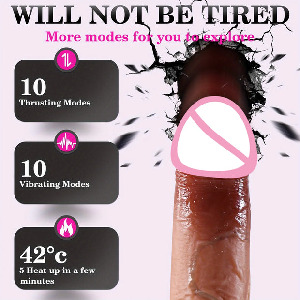 Telescopic Realistic Heating Vibrator Dildo