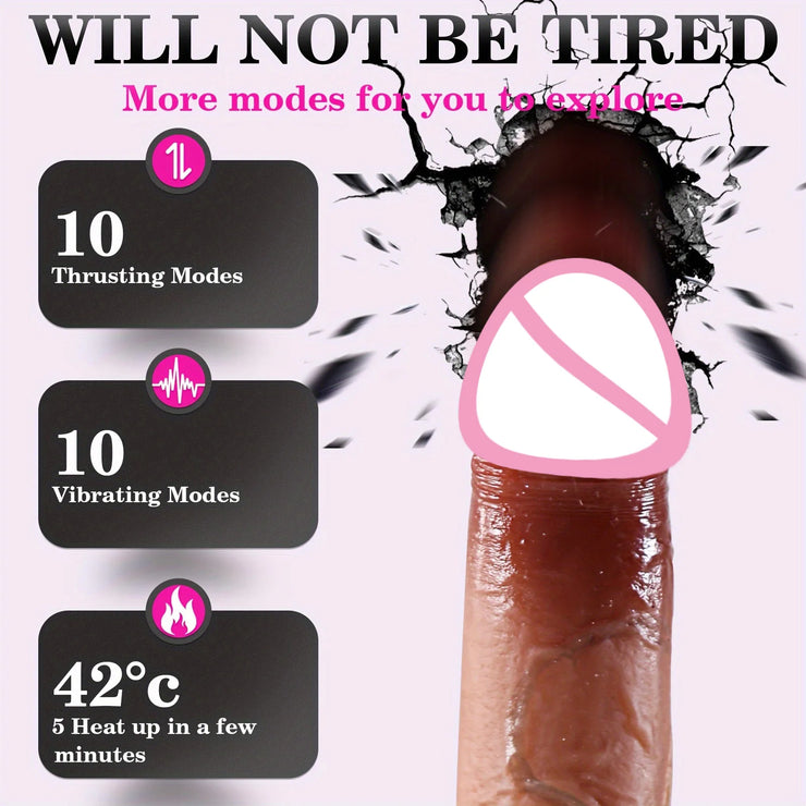Telescopic Realistic Heating Vibrator Dildo