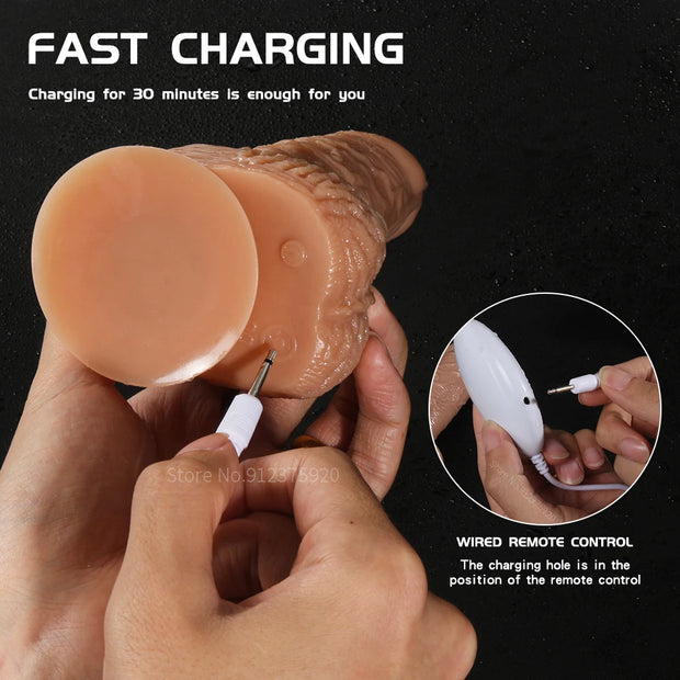 Remote Control Rotation Realistic Dildo