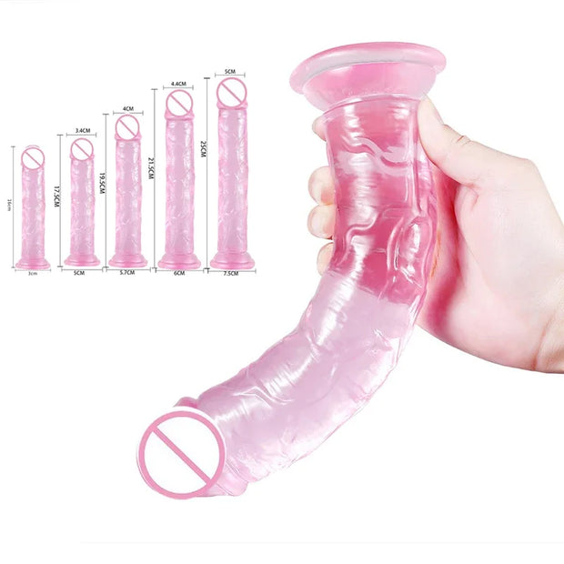 Big Realistic Suction Cup Jelly Dildo
