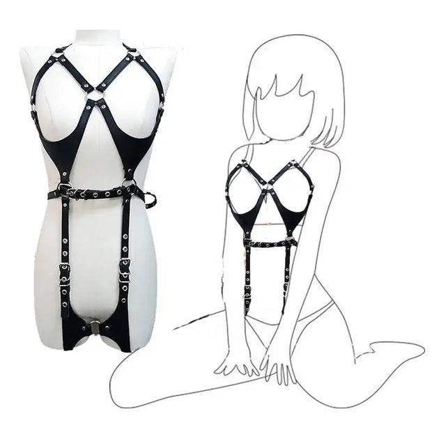 Adult Leather Bondage Bra