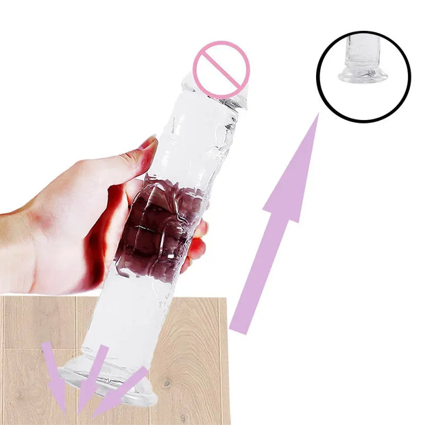 Big Realistic Suction Cup Jelly Dildo