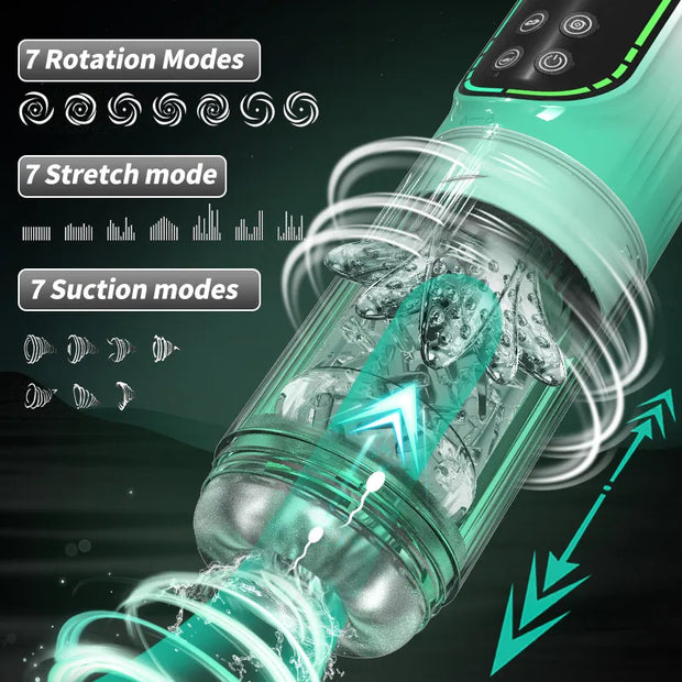 Telescopic Rotation Masturbator Cup
