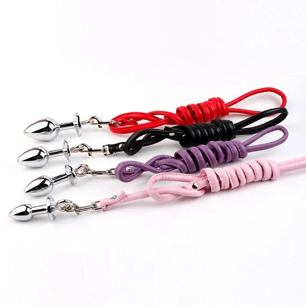 Traction Rope & Metal Anal Plug Set