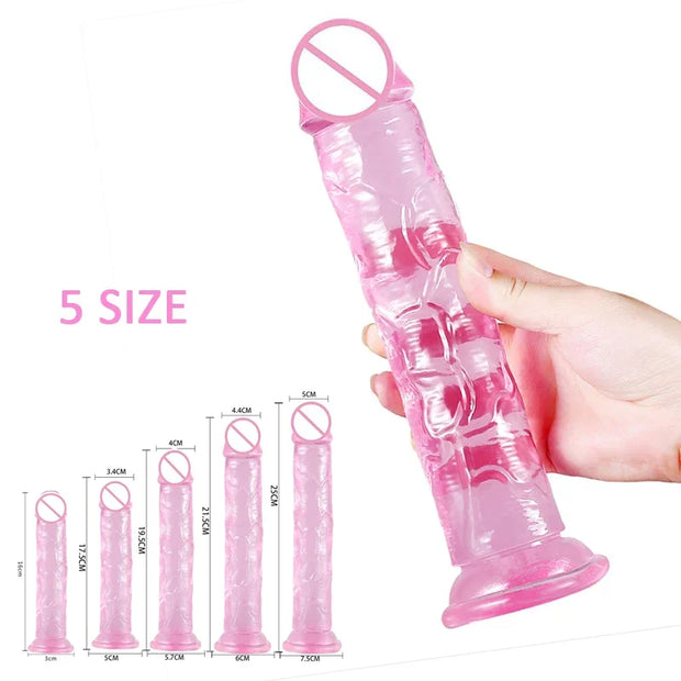 Big Realistic Suction Cup Jelly Dildo