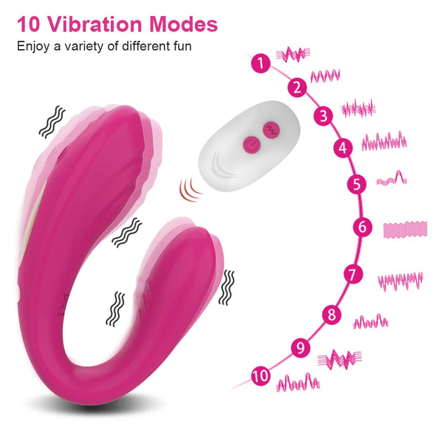 U Shape Wireless Remote Control Clitoris Vibrator
