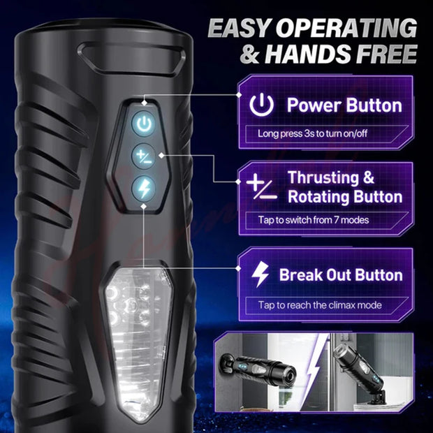 7 Thrusting Rotating Modes Masturbator