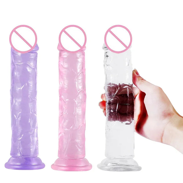 Big Realistic Suction Cup Jelly Dildo