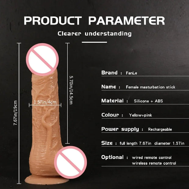 Remote Control Rotation Realistic Dildo