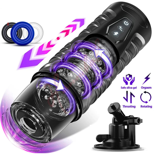 7 Thrusting Rotating Modes Masturbator