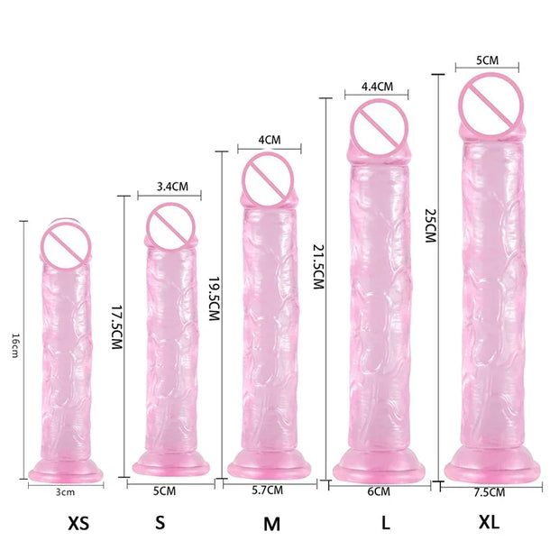 Big Realistic Suction Cup Jelly Dildo