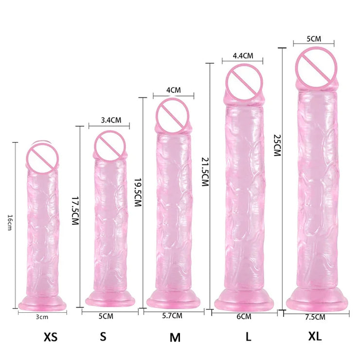 Big Realistic Suction Cup Jelly Dildo