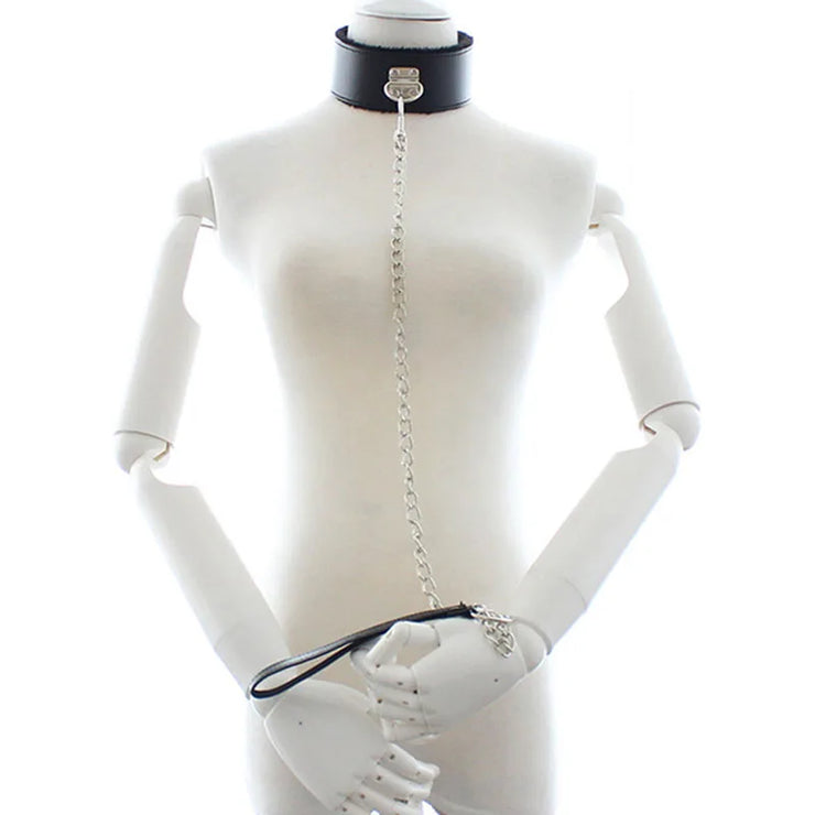 Leather Plush Collar with Leash