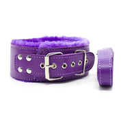 Leather Plush Collar with Leash