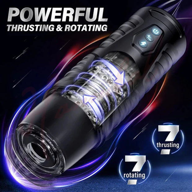 7 Thrusting Rotating Modes Masturbator