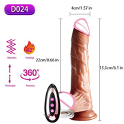 Telescopic Realistic Heating Vibrator Dildo