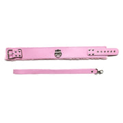 Leather Plush Collar with Leash