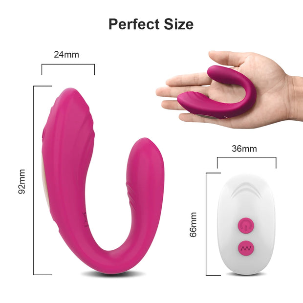 U Shape Wireless Remote Control Clitoris Vibrator
