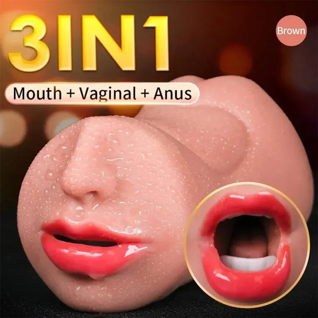 3-in-1 Realistic Male Masturbator