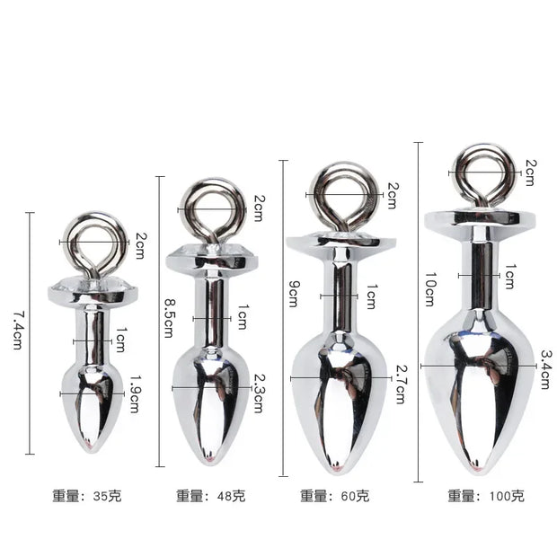 Traction Rope & Metal Anal Plug Set