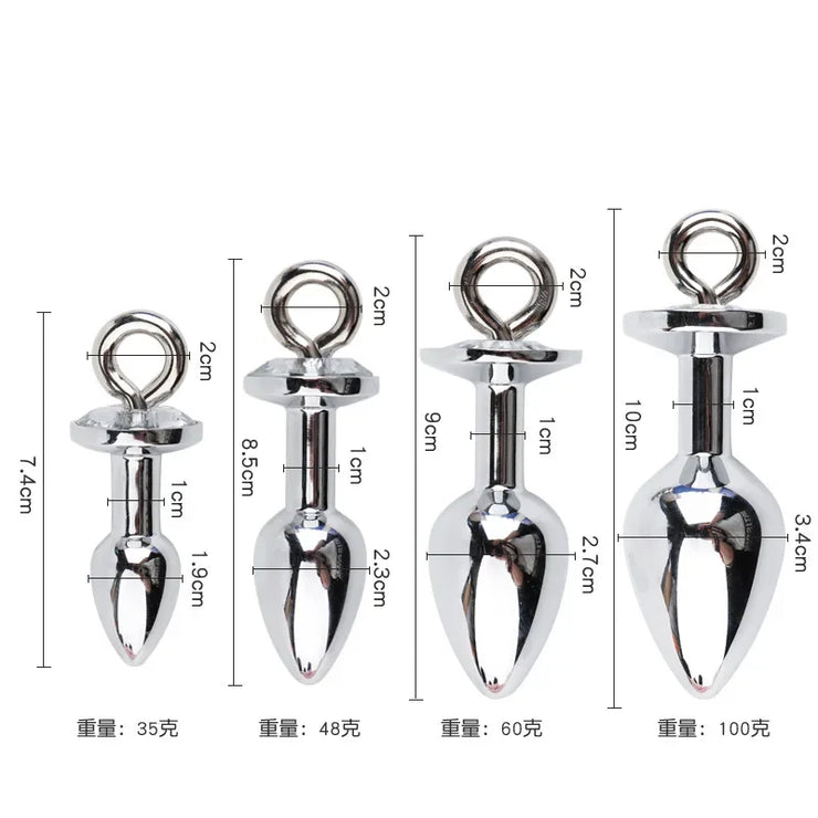 Traction Rope & Metal Anal Plug Set
